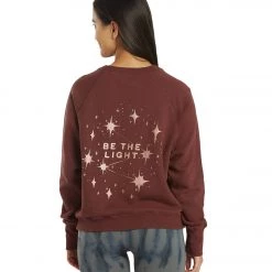 Spiritual Gangster Be The Light Bridget Raglan Pullover Red Berry