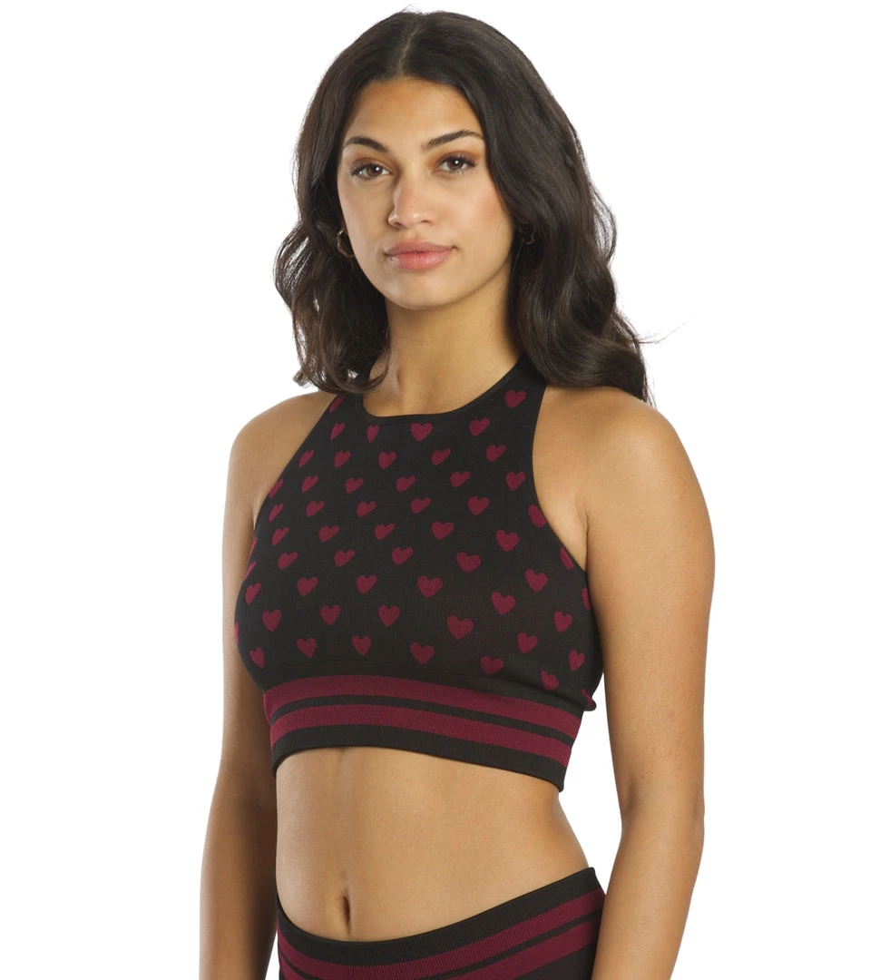 CLOTHING Spiritual Gangster High Neck Jacquard Bra Rosaline Heart Print 7 CLOTHING Spiritual Gangster High Neck Jacquard Bra Rosaline Heart Print