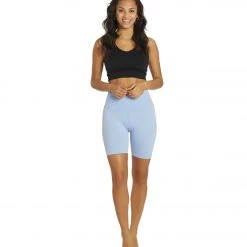 Spiritual Gangster Heather Biker Short Heather Blue Sky CLOTHING