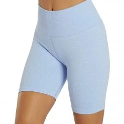 Spiritual Gangster Heather Biker Short Heather Blue Sky CLOTHING