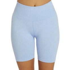 Spiritual Gangster Heather Biker Short Heather Blue Sky CLOTHING