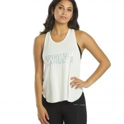 Spiritual Gangster SG Twist Back Tank Stone CLOTHING