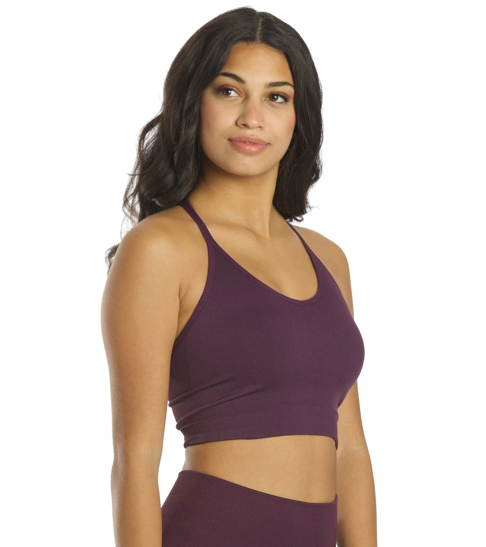 CLOTHING Spiritual Gangster Icon T-Back Sports Bra Blackberry 4 CLOTHING Spiritual Gangster Icon T-Back Sports Bra Blackberry