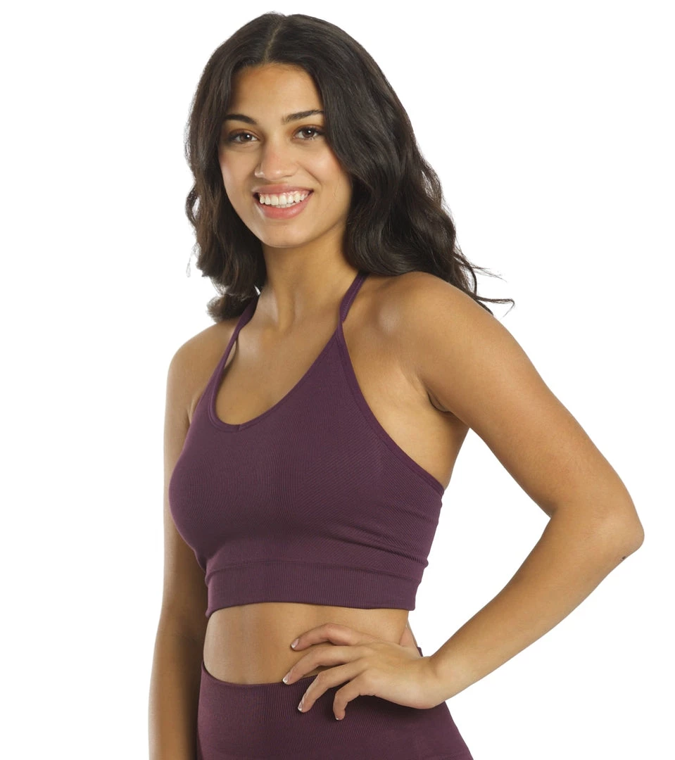 CLOTHING Spiritual Gangster Icon T-Back Sports Bra Blackberry 7 CLOTHING Spiritual Gangster Icon T-Back Sports Bra Blackberry