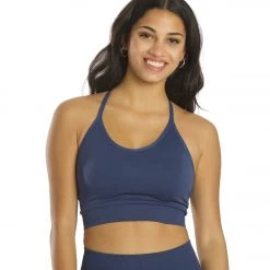 CLOTHING Spiritual Gangster Icon T-Back Sports Bra Faded Navy