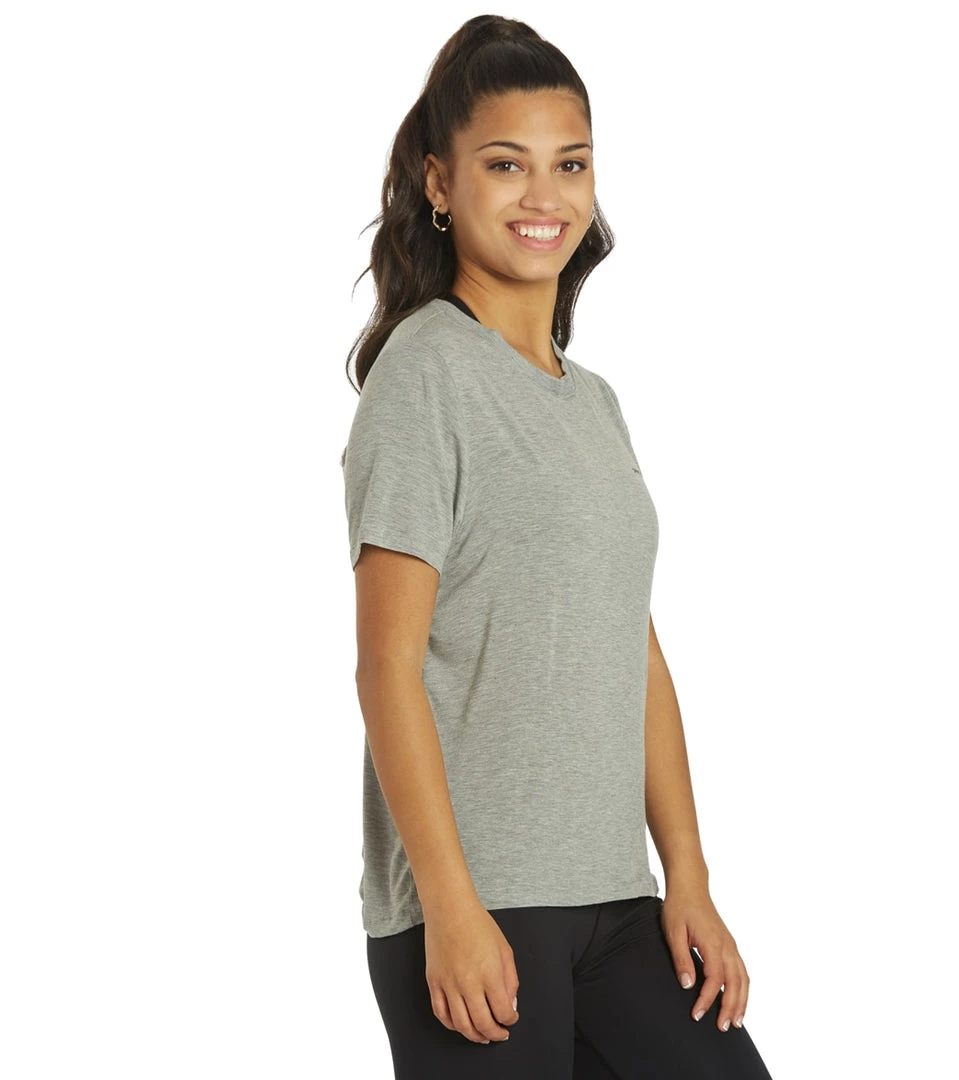 Spiritual Gangster Open Back Short Sleeve Tee Heather Grey CLOTHING 4 Spiritual Gangster Open Back Short Sleeve Tee Heather Grey CLOTHING