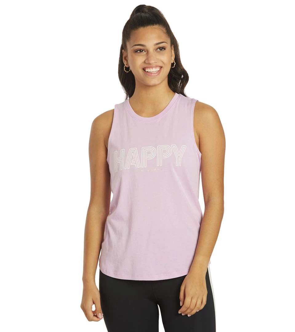 Spiritual Gangster Happy Muscle Tank Pixie Dust CLOTHING 9 Spiritual Gangster Happy Muscle Tank Pixie Dust CLOTHING