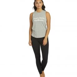 CLOTHING Spiritual Gangster Meditate Muscle Tank Heather Grey