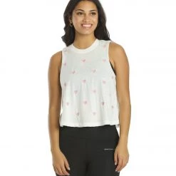 Spiritual Gangster Crop Tank Stone Hearts Print