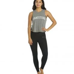 CLOTHING Spiritual Gangster Gratitude Crop Tank Heather Grey
