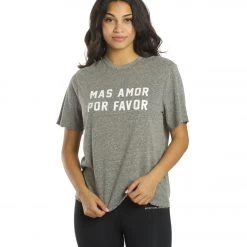 Spiritual Gangster Mas Amor Short Sleeve Tee Heather Grey CLOTHING