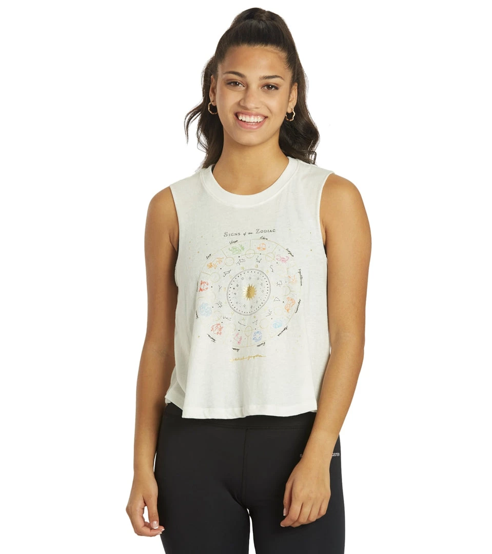 CLOTHING Spiritual Gangster Zodiac Crop Tank Stone 9 CLOTHING Spiritual Gangster Zodiac Crop Tank Stone