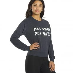 Spiritual Gangster Mas Amor Crew Neck Savasana Pullover Heather Night CLOTHING 10 Spiritual Gangster Mas Amor Crew Neck Savasana Pullover Heather Night CLOTHING