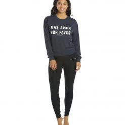 Spiritual Gangster Mas Amor Crew Neck Savasana Pullover Heather Night CLOTHING 12 Spiritual Gangster Mas Amor Crew Neck Savasana Pullover Heather Night CLOTHING