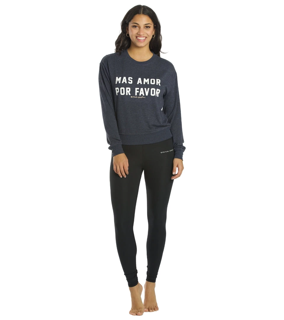 Spiritual Gangster Mas Amor Crew Neck Savasana Pullover Heather Night CLOTHING 6 Spiritual Gangster Mas Amor Crew Neck Savasana Pullover Heather Night CLOTHING