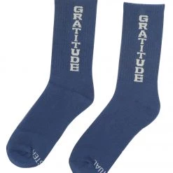Spiritual Gangster Gratitude SG Socks Faded Navy ACCESSORIES