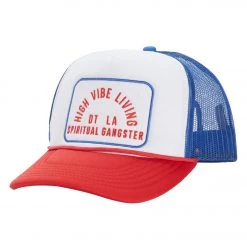 ACCESSORIES Spiritual Gangster HV Living Trucker Hat Blue Red 11 ACCESSORIES Spiritual Gangster HV Living Trucker Hat Blue Red