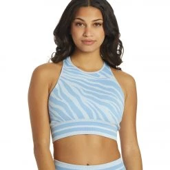 Spiritual Gangster High Neck Jacquard Bra Zebra Bliss Print CLOTHING