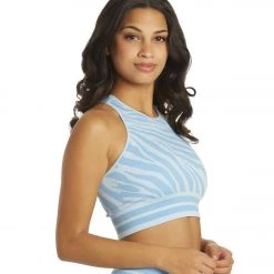 Spiritual Gangster High Neck Jacquard Bra Zebra Bliss Print CLOTHING