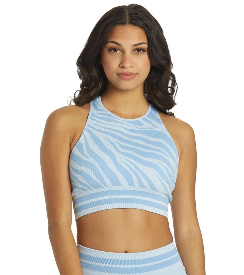 Spiritual Gangster High Neck Jacquard Bra Zebra Bliss Print CLOTHING 9 Spiritual Gangster High Neck Jacquard Bra Zebra Bliss Print CLOTHING