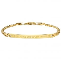 ACCESSORIES Mantraband She Believed She Could, So She Did Chain Bracelet Yellow Gold