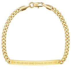 Mantraband She Believed She Could, So She Did Chain Bracelet Yellow Gold 7 Mantraband She Believed She Could, So She Did Chain Bracelet Yellow Gold