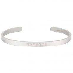 ACCESSORIES Mantraband Namaste Bold Bracelet Matte Silver