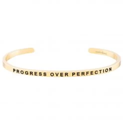 Mantraband Progress Over Perfection Bracelet Yellow Gold ACCESSORIES