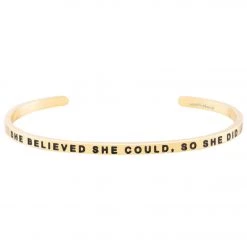 Mantraband She Believed She Could, So She Did Bracelet Yellow Gold