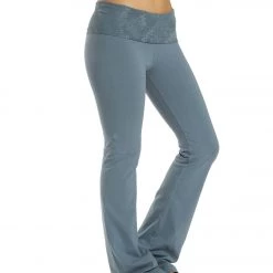 Hard Tail Contour Rolldown Bootleg Flare Pant Steel Blue CLOTHING