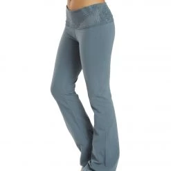 Hard Tail Contour Rolldown Bootleg Flare Pant Steel Blue CLOTHING