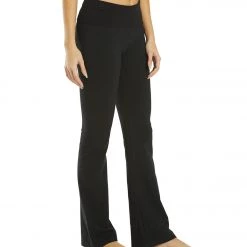 Hard Tail Flare Bootcut Flat Waist Pant Black CLOTHING