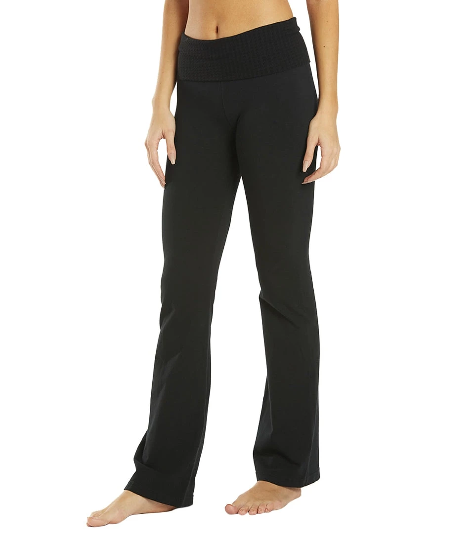 Hard Tail Flare Bootcut Flat Waist Pant Black CLOTHING 7 Hard Tail Flare Bootcut Flat Waist Pant Black CLOTHING