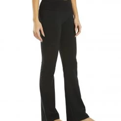 Hard Tail Contour Rolldown Bootleg Flare Pant Black CLOTHING