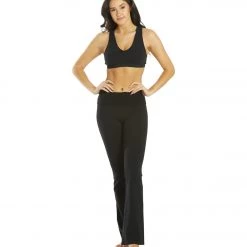 Hard Tail Contour Rolldown Bootleg Flare Pant Black CLOTHING