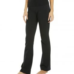 Hard Tail Contour Rolldown Bootleg Flare Pant Black CLOTHING