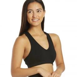 Hard Tail Double V Sports Bra Black CLOTHING