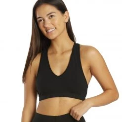 Hard Tail Double V Sports Bra Black CLOTHING