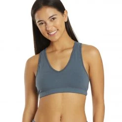 Hard Tail Double V Sports Bra Steel Blue
