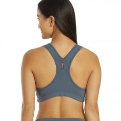 Hard Tail Double V Sports Bra Steel Blue