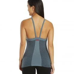 Women Hard Tail Fastback Bra Tank Steel Blue