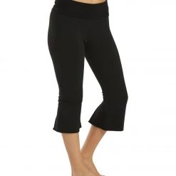 Hard Tail Contour Rolldown V-Split Capris Black