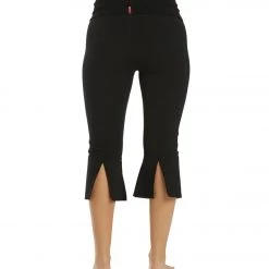Hard Tail Contour Rolldown V-Split Capris Black