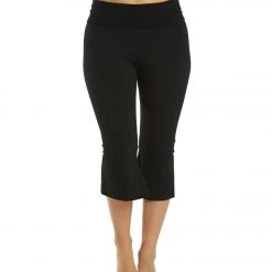 Hard Tail Contour Rolldown V-Split Capris Black