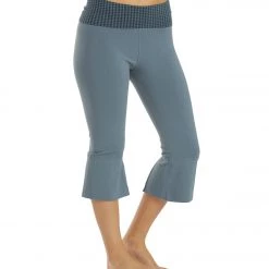 Hard Tail Contour Rolldown V-Split Capris Steel Blue CLOTHING