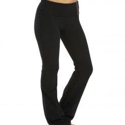 CLOTHING Hard Tail Double Sport Stripe Bootleg Flare Pant Black