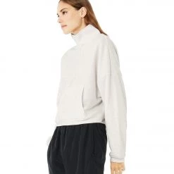 CLOTHING Bella + Canvas Cropped 1/2 Zip Sweatshirt Vintage White