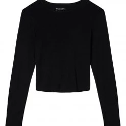 Bella + Canvas Long Sleeve Micro Rib Tee Solid Black Blend Women 11 Bella + Canvas Long Sleeve Micro Rib Tee Solid Black Blend Women