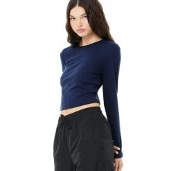 CLOTHING Bella + Canvas Long Sleeve Micro Rib Tee Solid Ink Blend