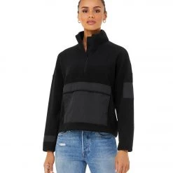 CLOTHING Bella + Canvas Sueded 1/2 Zip Pullover Black